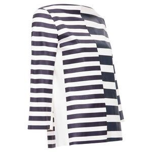 Celine Phoebe Philo Genuine Lambskin Striped Leather Patch Top